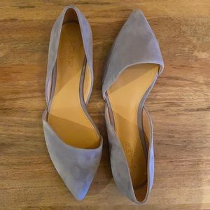 J crew suede pointed flats